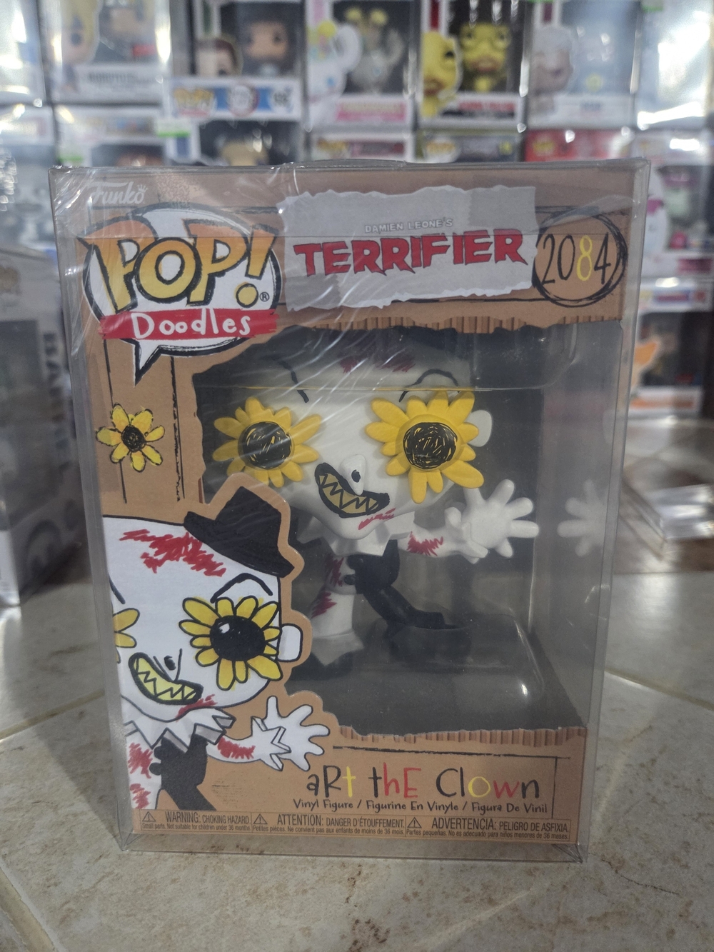 Funko POP! Doodles Terrifier Art the Clown Vinyl Figure - White, Yellow, Black